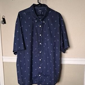 Izod Men's Navy Casual Shirt with Light Patterns